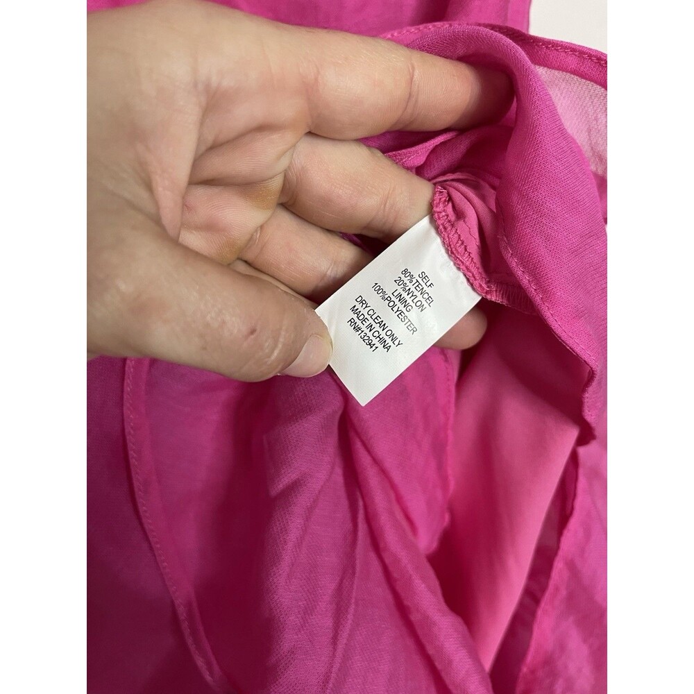 Amanda Uprichard REVOLVE Estrada Cerise Hot Pink Ruffle Midi Dress Medium - Picture 6 of 10